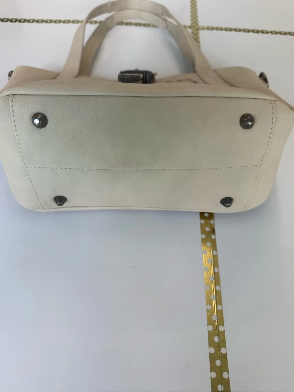 Wrangler Cream Western Tote Bag 🤠 Embroidered Boot Stitch + Silver Buckle